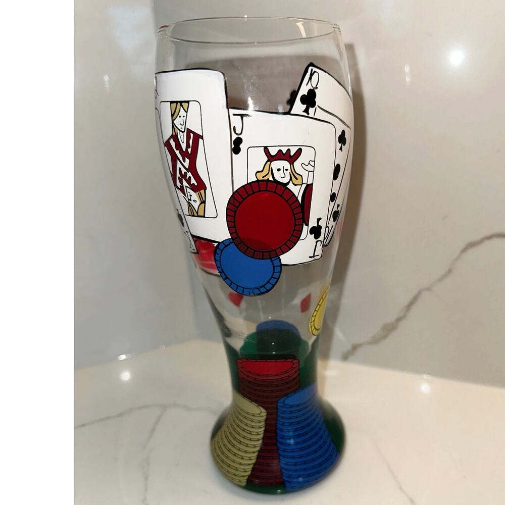 Lolita Hand Painted Pilsner Glass Poker Beer Glass